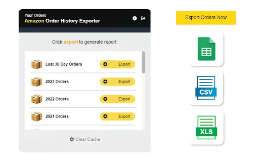 OrderPro ڈاؤن لوڈ کریں – Amazon اور eBay آرڈر ہسٹری Excel میں - Screenshot 1