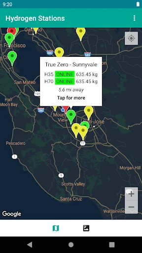 Hydrogen Stations USA ڈاؤن لوڈ کریں – ہائیڈروجن فیول اسٹیشن تلاش کریں - Screenshot 2