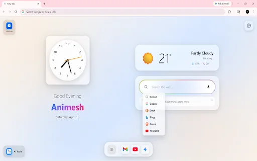 GNT: Glass New Tab ڈاؤن لوڈ کریں – iOS اسٹائل ڈیش بورڈ مفت - Screenshot 5