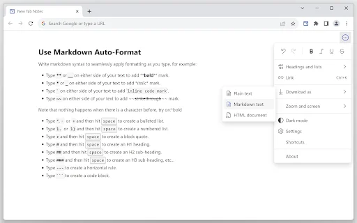 Notes – Quick Tab Notepad ڈاؤن لوڈ کریں – بہترین نوٹ پیڈ ایکسٹینشن - Screenshot 4