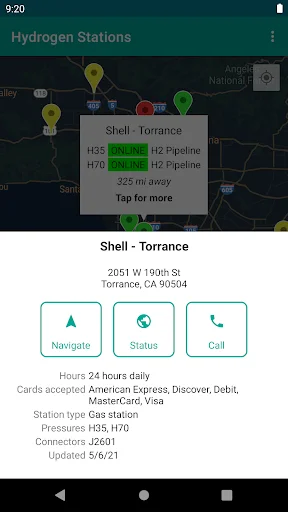 Hydrogen Stations USA ڈاؤن لوڈ کریں – ہائیڈروجن فیول اسٹیشن تلاش کریں - Screenshot 3