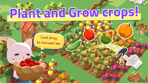 The Secret of Cat Island ڈاؤن لوڈ کریں – بلیوں کا پیارا فارمنگ گیم - Screenshot 2