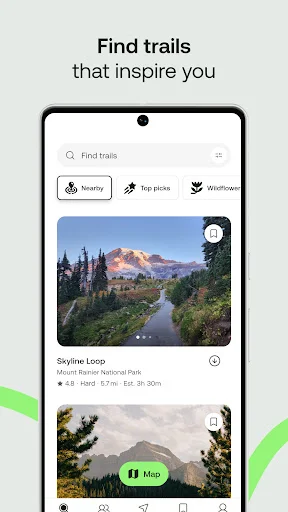 AllTrails ڈاؤن لوڈ کریں – ہائیکنگ، سائیکلنگ اور آؤٹ ڈور ٹریکنگ کے لیے بہترین ایپ - Screenshot 2