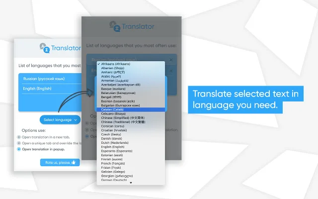 Translator – Select to Translate ڈاؤن لوڈ کریں – بہترین مفت ٹرانسلیشن ایکسٹینشن - Screenshot 3